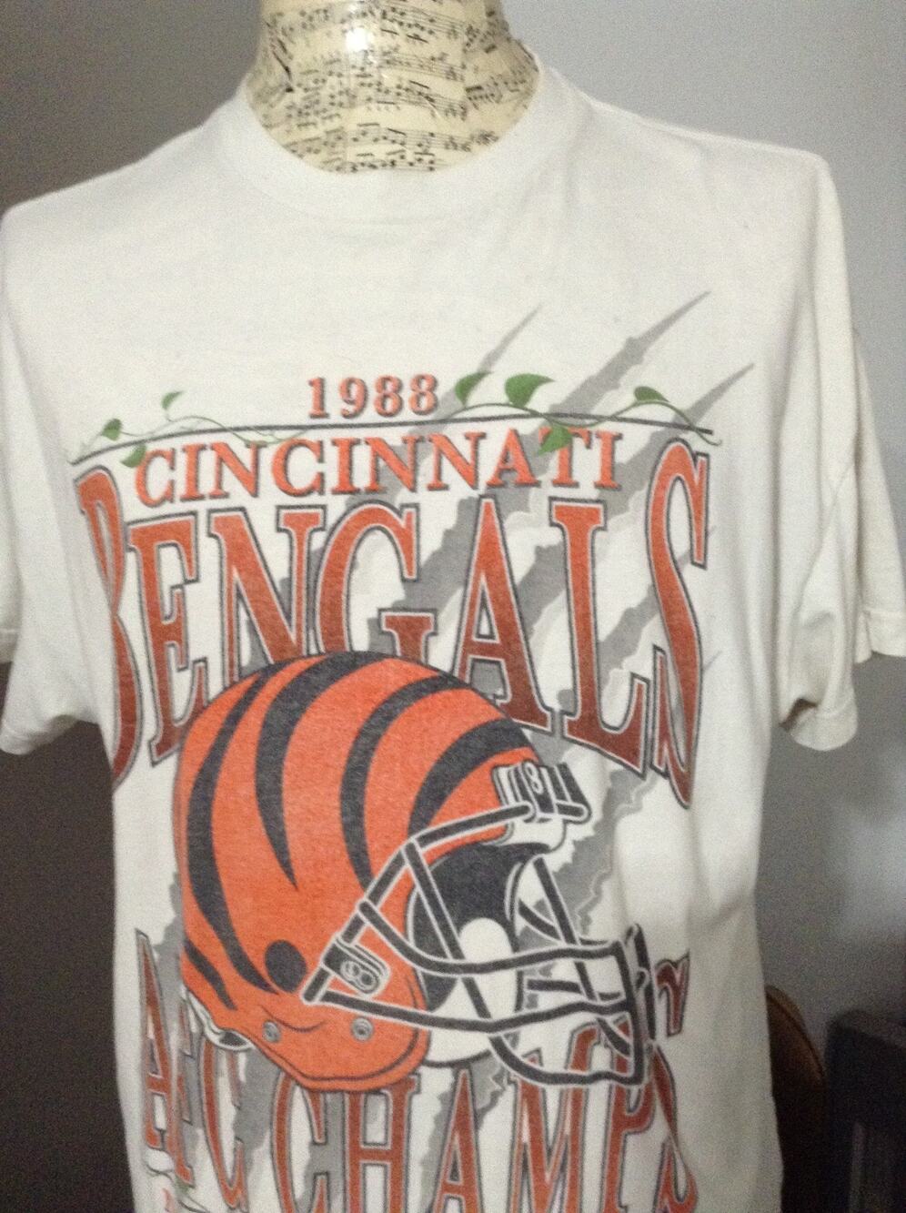 Abercrombie & Fitch Cincinnati Bengals 1988 AFC Champs Schedule T-Shirt Men XXL